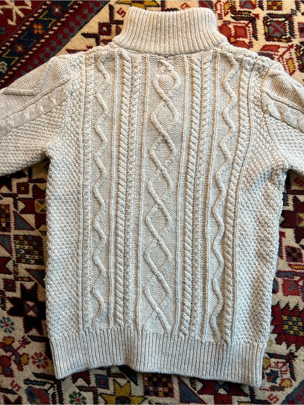 GAP Kids Cream Cable-Knit‎ Mock Neck Sweater
